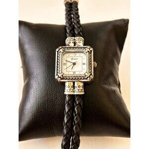 BRIGHTON CHELSEA Watch *VINTAGE* New Battery Leather Braided Band.